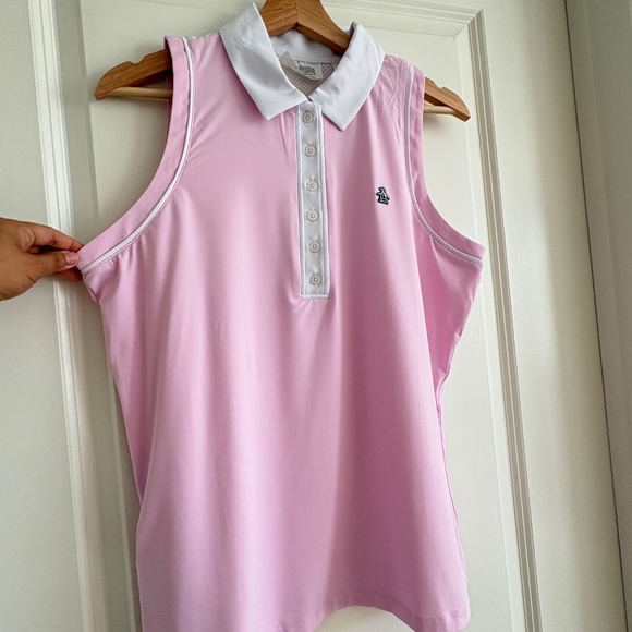 Original Penguin Ladies Gelato Pink Sleeveless Polo - Shirt  Size Large NWOT - Picture 6 of 14